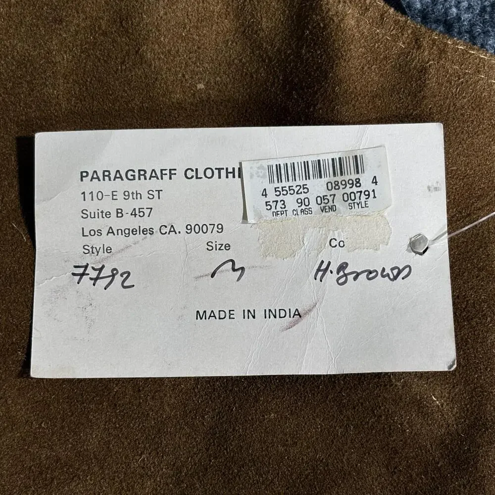 Paragraff Suede Leather Vest Mens Medium Brown Southwestern Cowboy Western